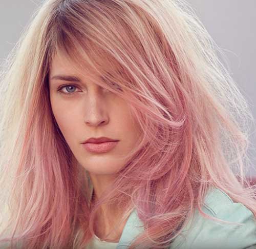 Золотисто-розовый цвет волос: фото